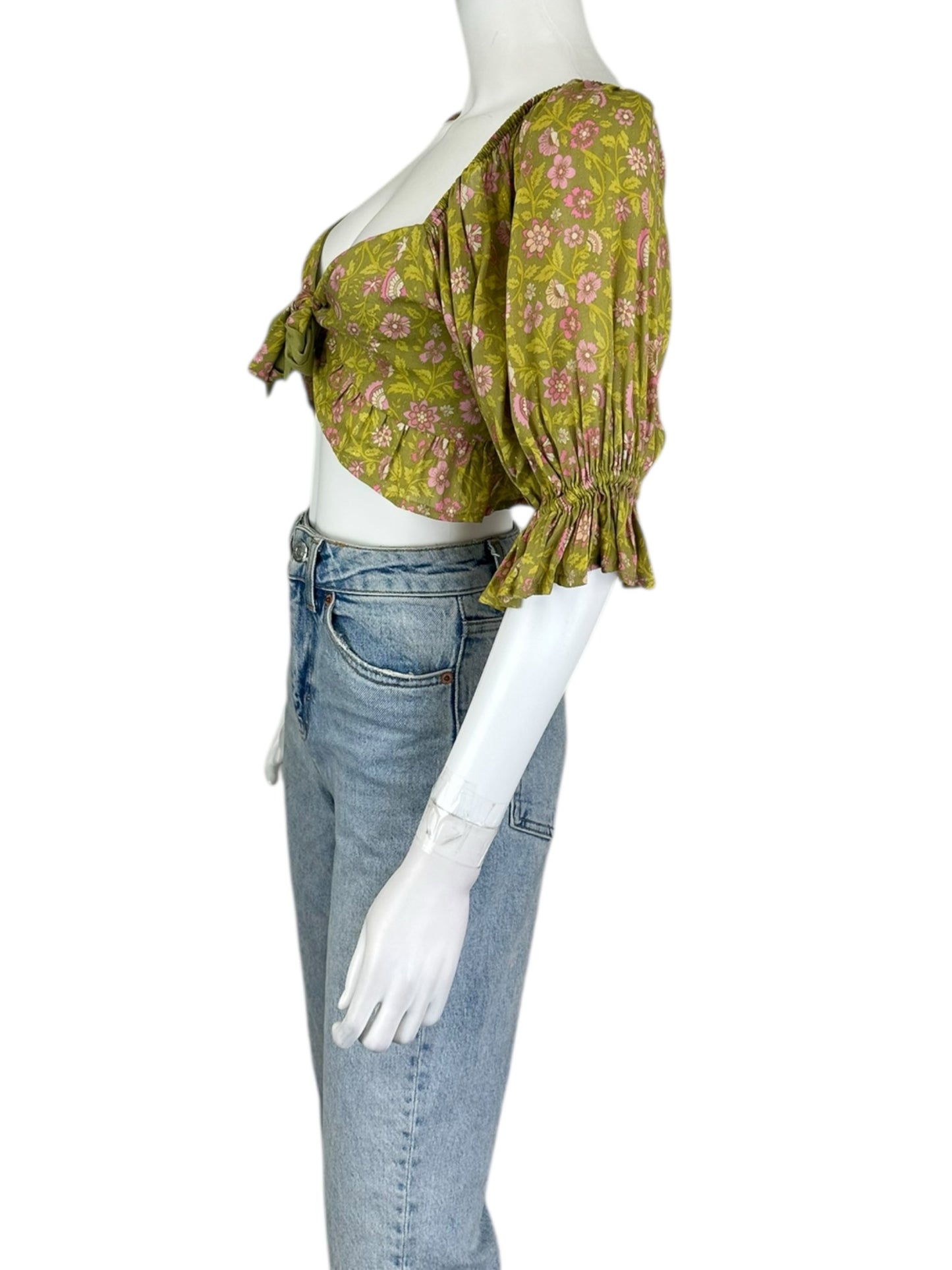 Spell & the Gypsy Green and Pink Blouse Size S