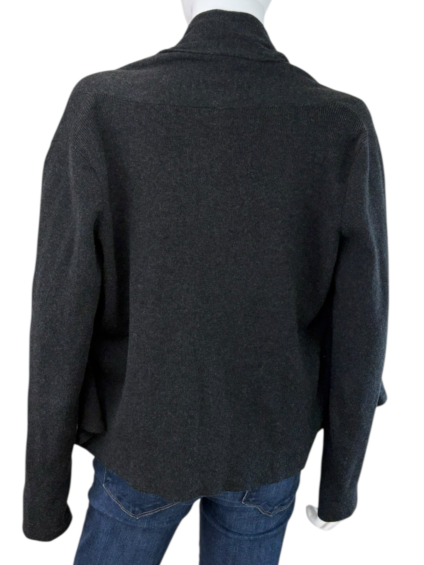 EILEEN FISHER Gray Handloomed Organic Cotton Sweater Cardigan Size S