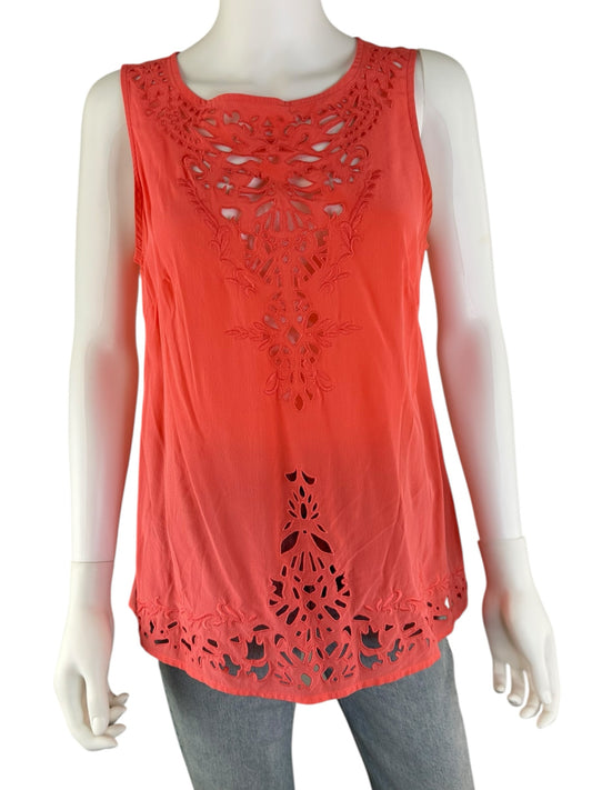 CYNTHIA ROWLEY100% Silk Coral Tank Size S