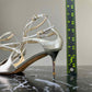 JIMMY CHOO Metallic Silver LANCE Heels Size 38.5