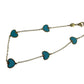 14K Gold Turquoise Heart Inlay Bracelet