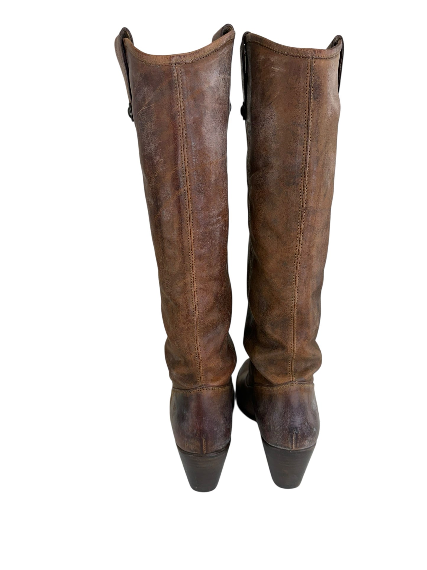 Frye Brown Leather Jackie Button Boots Size 9