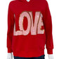 alice & olivia Red Vernie LOVE Graphic Hoodie Size XS