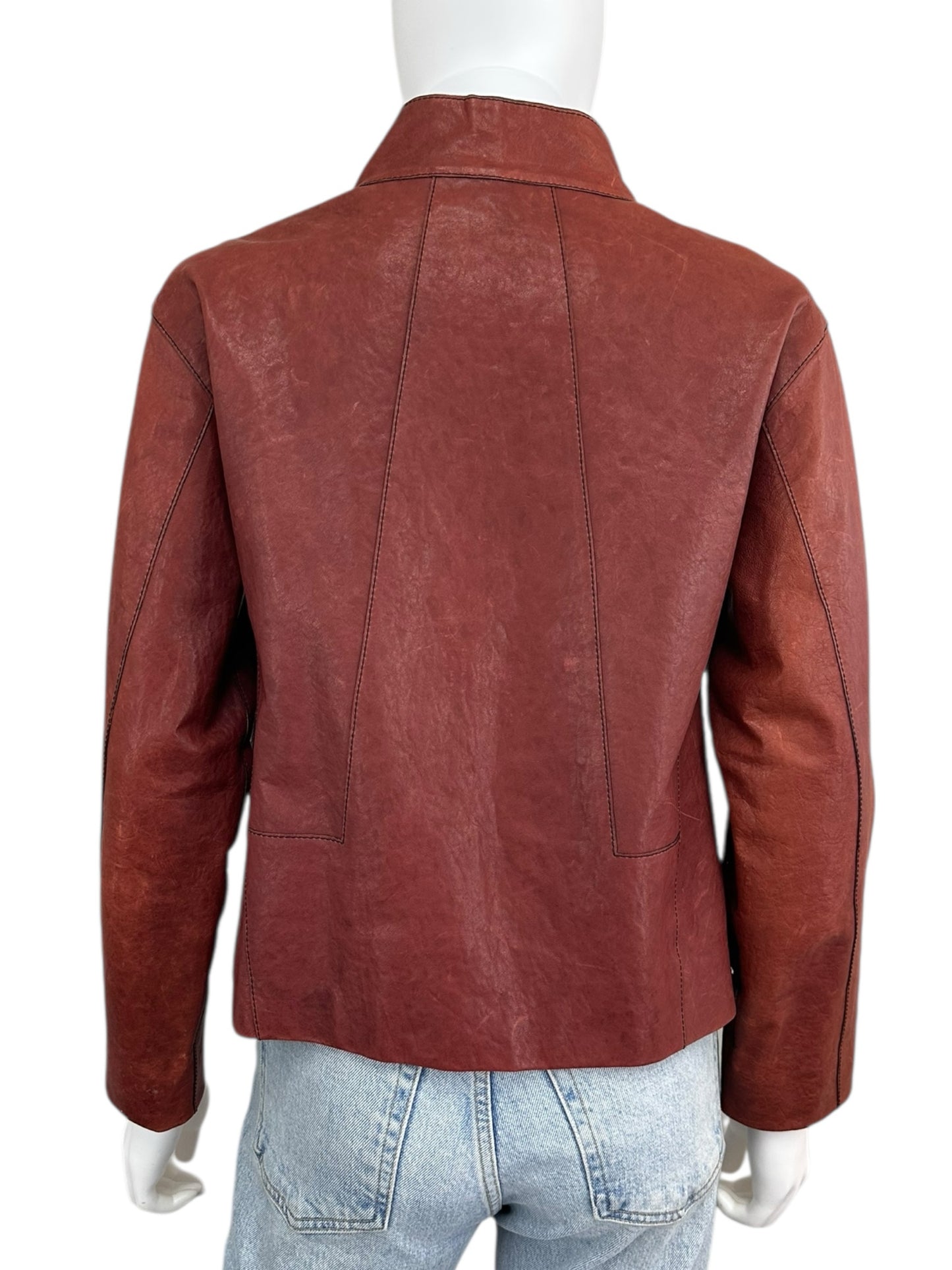 LAFAYETTE 148 NEW YORK Maroon Jacket - Leather Size S