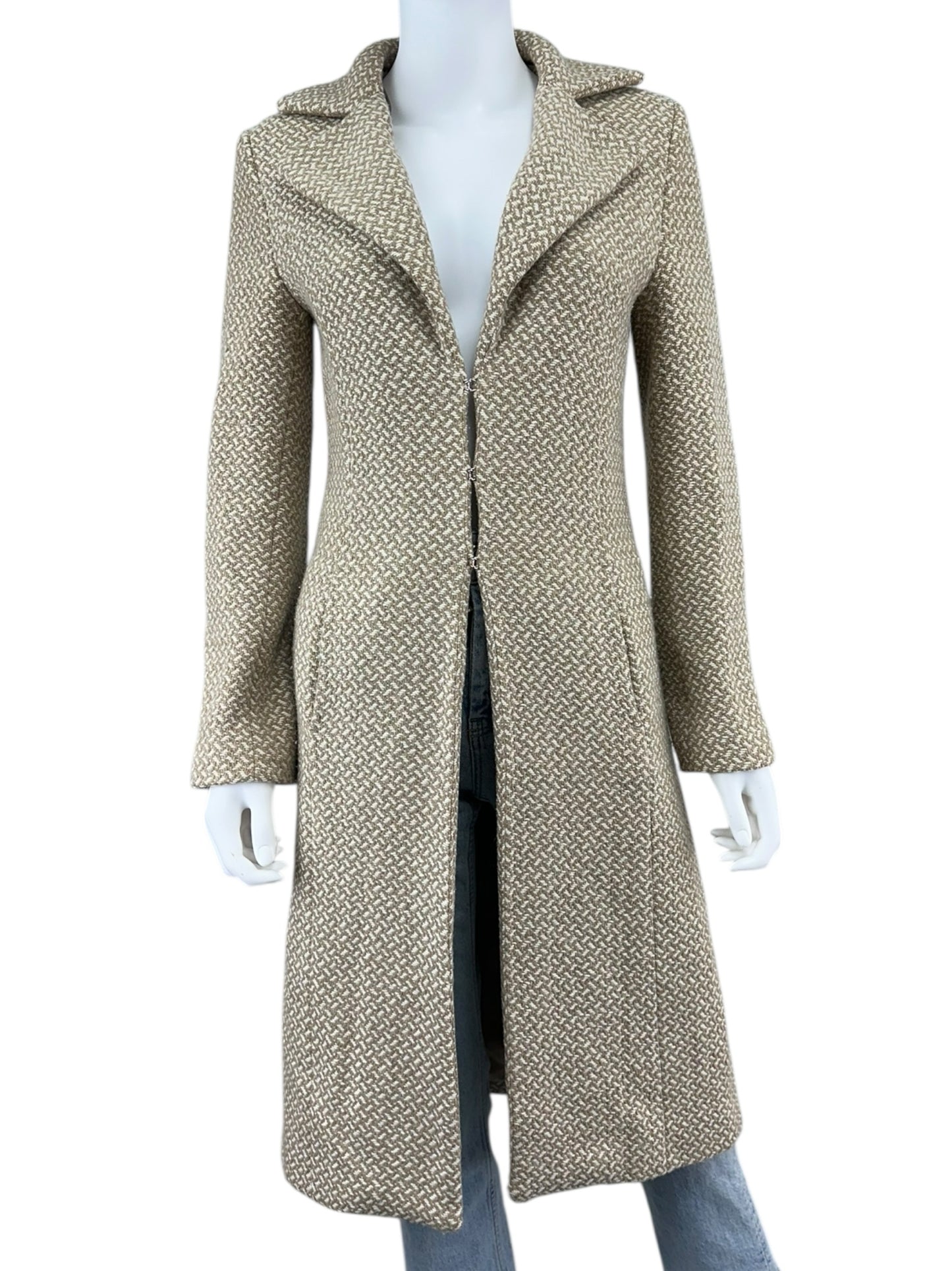 MNG Tan Wool Trench Coat Size XS