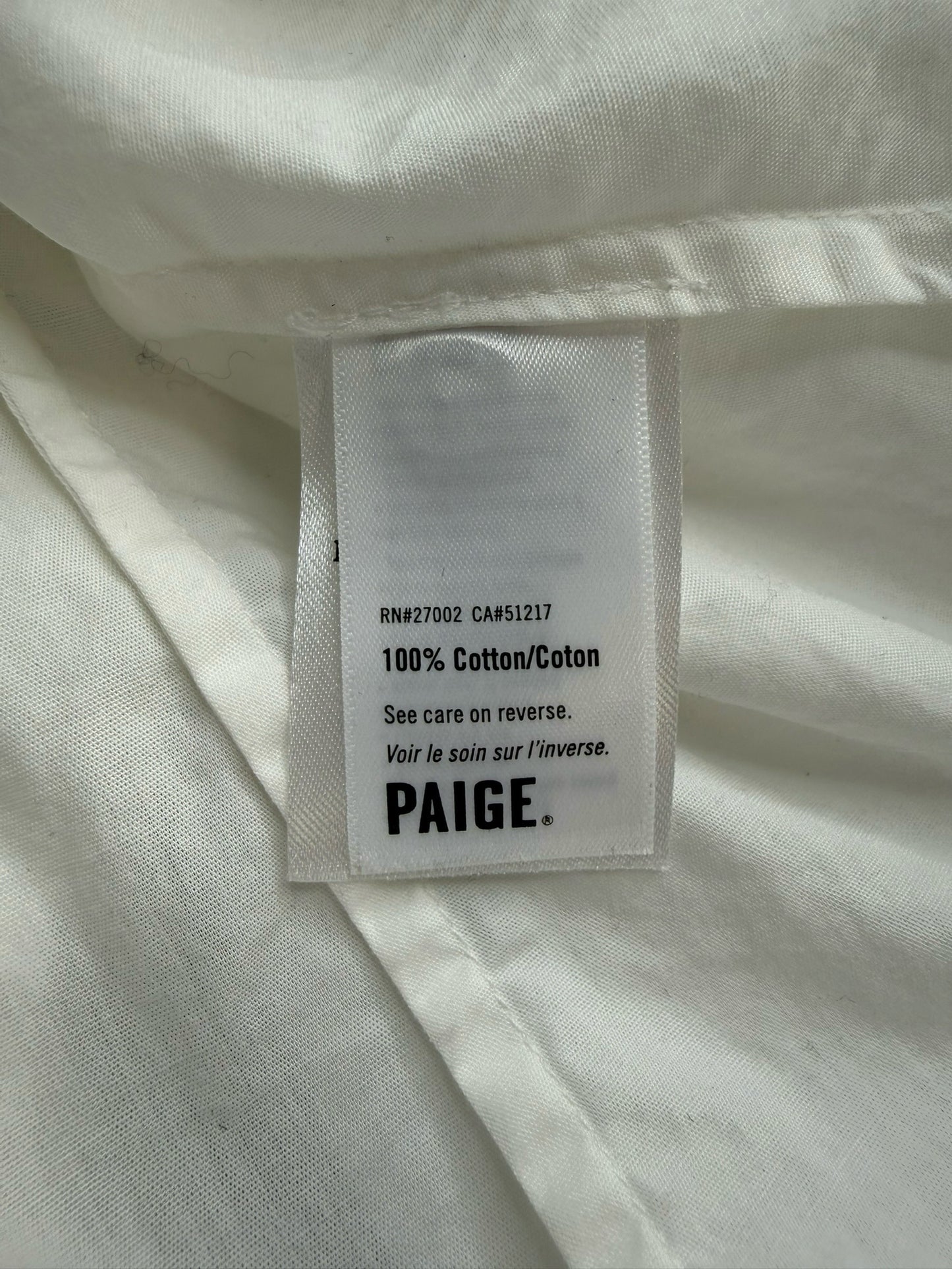 PAIGE White Button-Down Shirt Size M