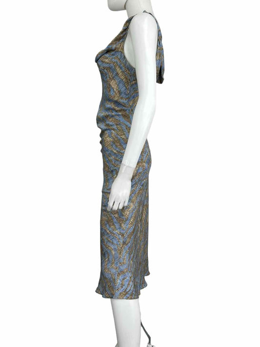 Diane von Furstenberg Blue Zebea Silk Print Dress Size 4