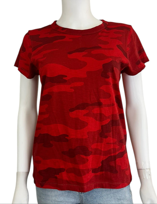 Rag & Bone NWT Red Camo Knit Top Size M