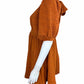 Free People NWT Orange Textured Puff Sleeve Babydoll Dress Size S