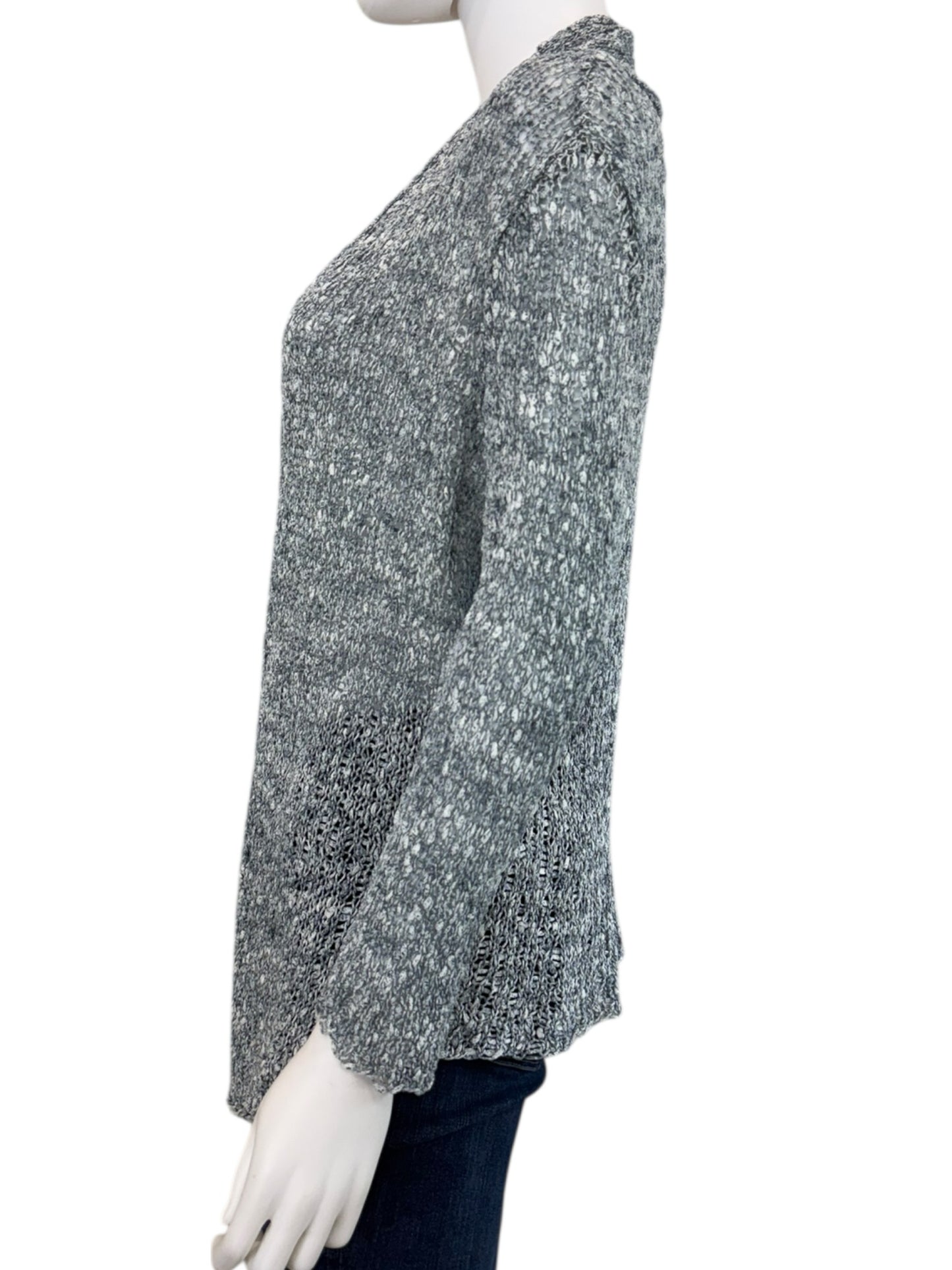 EILEEN FISHER Gray 100% Cotton Sweater Cardigan Size M