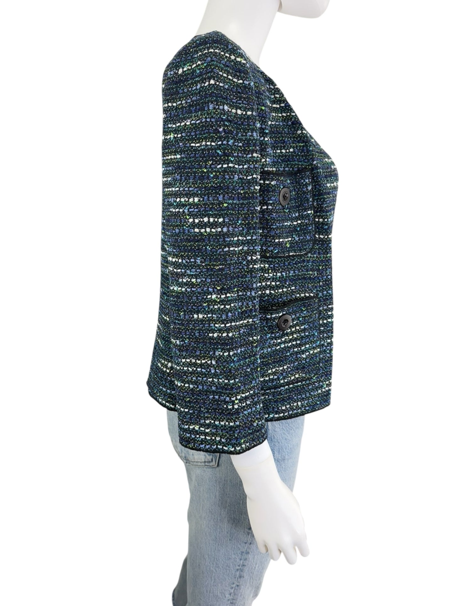 St John Blue Tweed Jackt Size 8