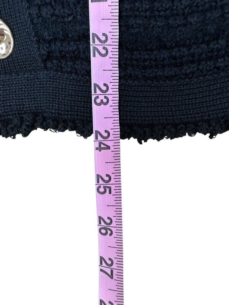 MILLY Black Wool Blend Sweater Cardigan Jacket Size L