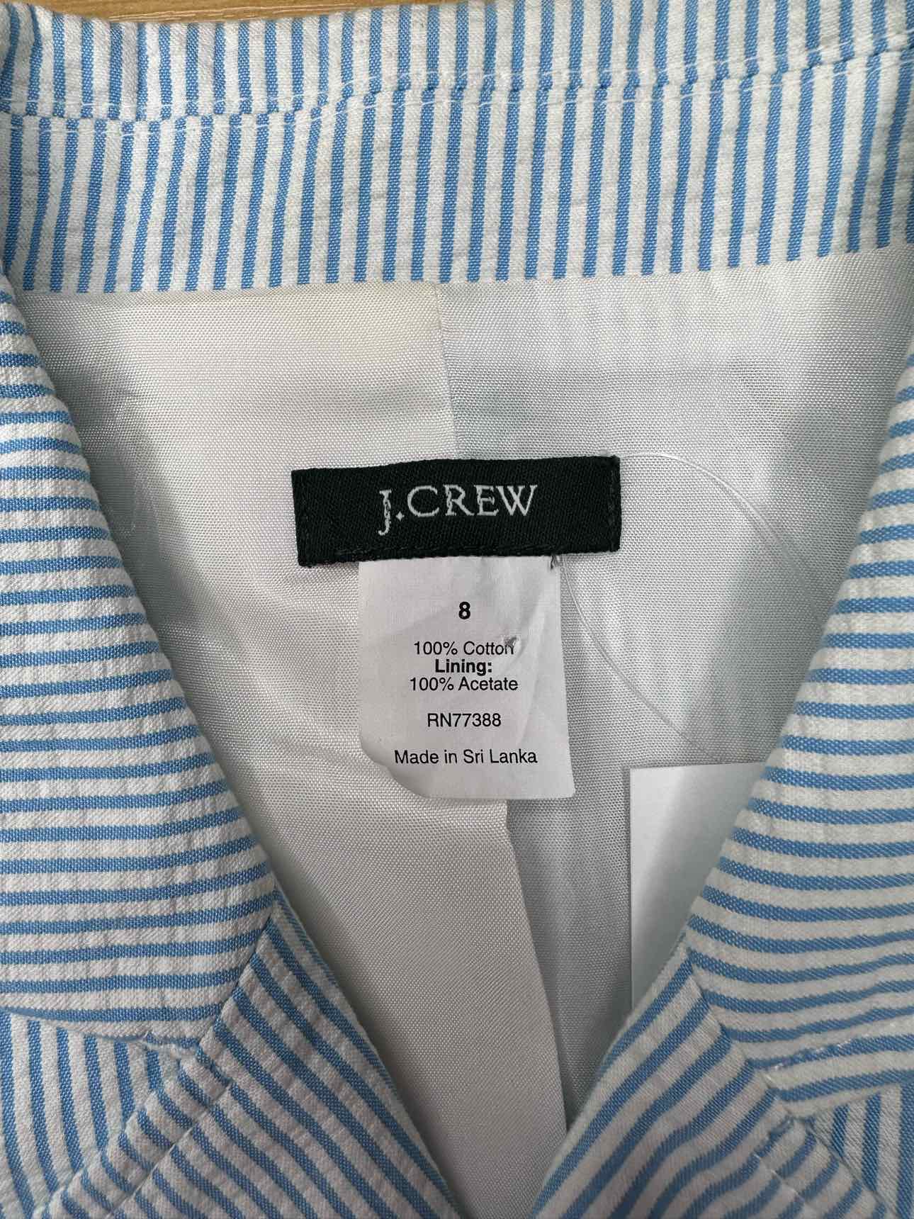 J. Crew Cotton Seersucker Pinstripe Blazer Size 8