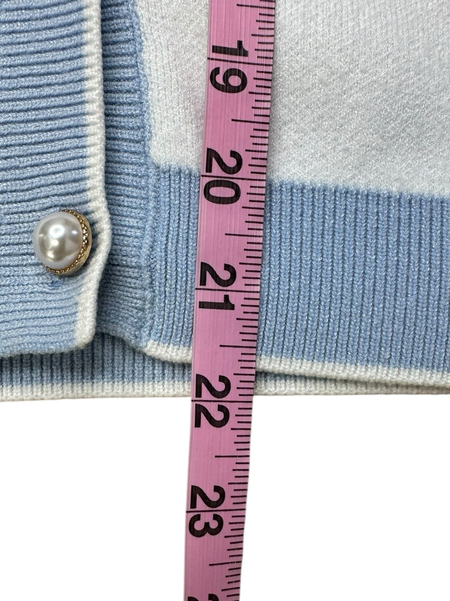 French Connection Blue Plaid Sweater Cardigan Size S