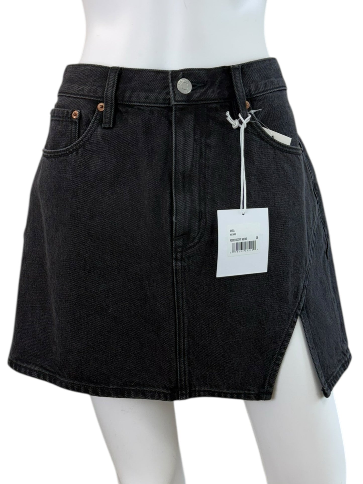 PISTOLA NWT Black Rhea Mid Rise Denim Mini Skirt Size 29