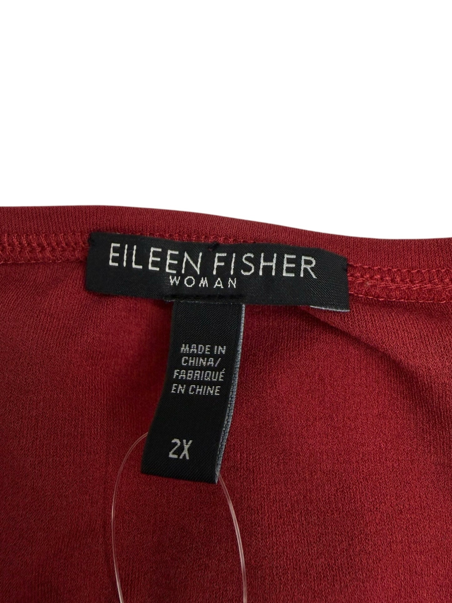 EILEEN FISHER Burgundy 100% Silk Tank Size 2X