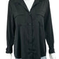 EQUIPMENT Black Satin Button-Down Shirt Size S