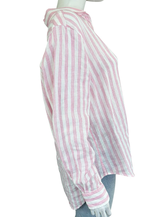 Frank & Eileen Pink and White Button-Down Shirt Size M
