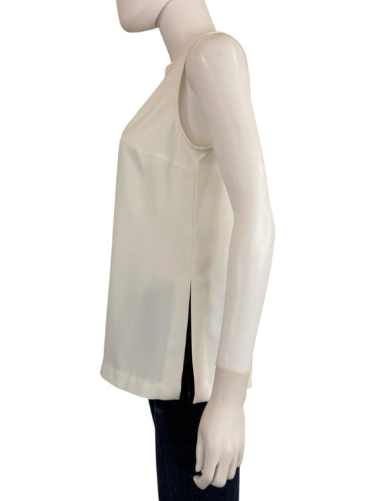 TRINA TURK White Satin Shell Size S