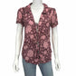 Novella Royale Maroon Floral Print Top Size S