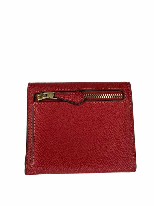 COACH Red Pebbled Leather Wyn Wallet