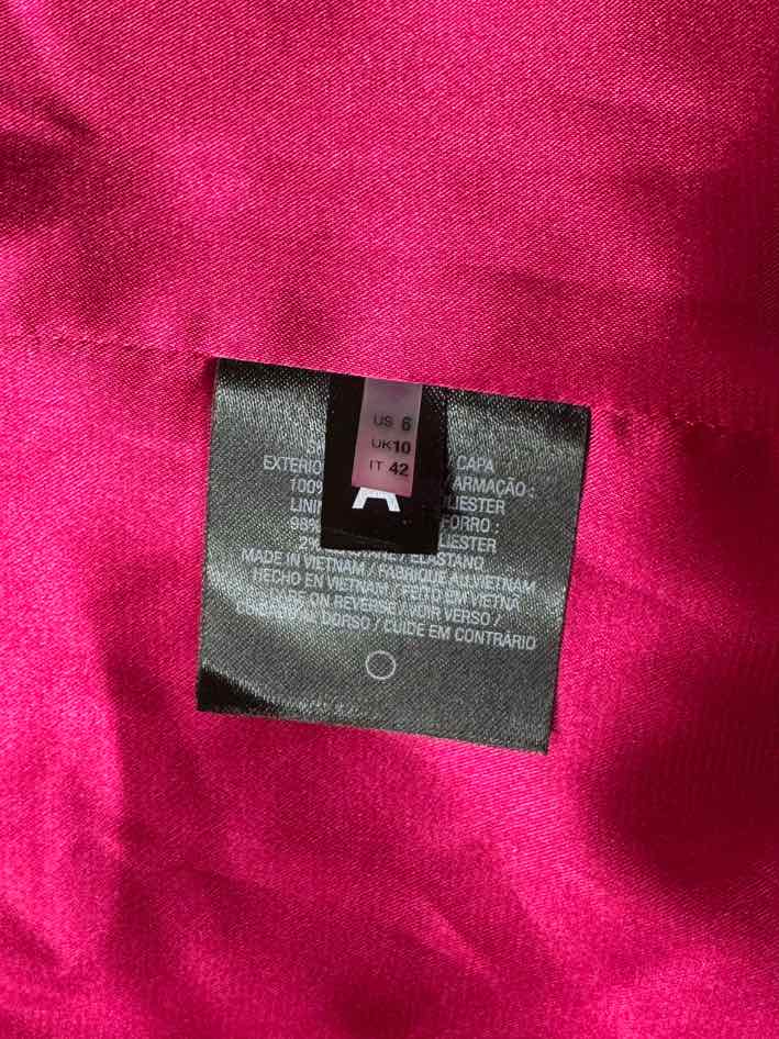 TAHARI Bright Pink Asymmetrical Zip Jacket Size 6