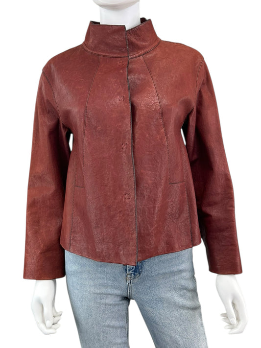 LAFAYETTE 148 NEW YORK Maroon Jacket - Leather Size S