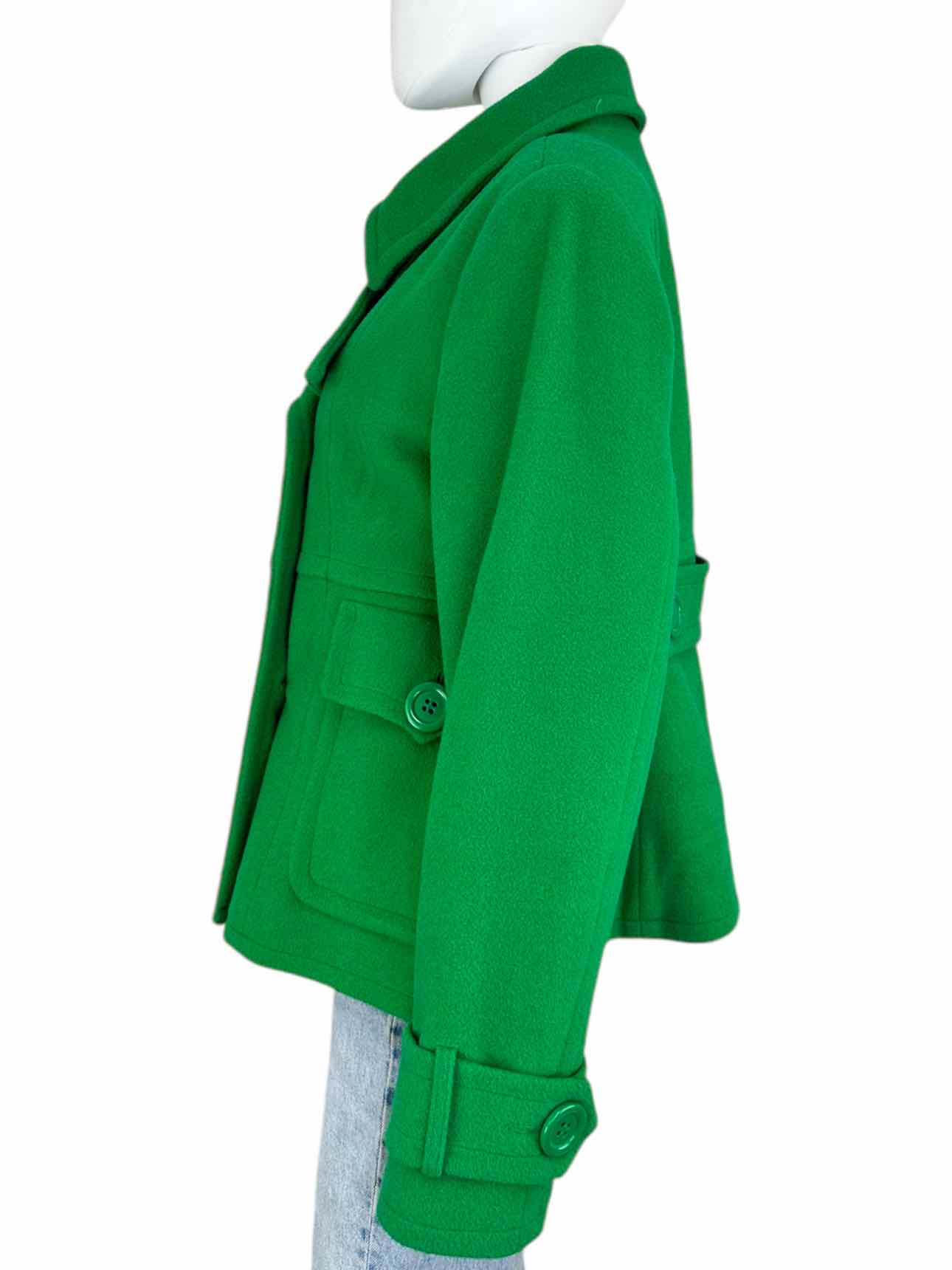 WORTHINGTON Wool Blend Green Pea Coat Size L