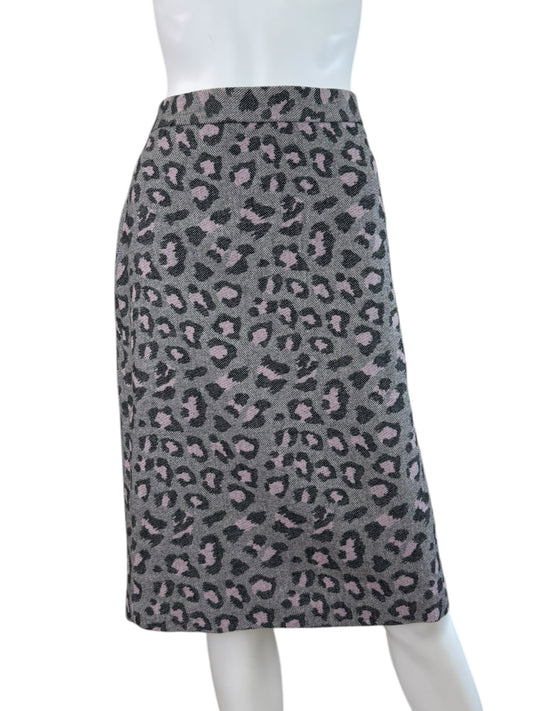 Talbots NWT Gray Leopard Print Pencil Skirt Size 10