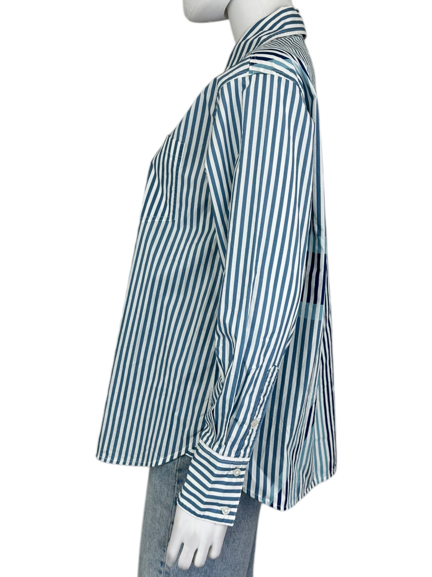 boden Blue and White Pinstripe Button Down NWT Size 6