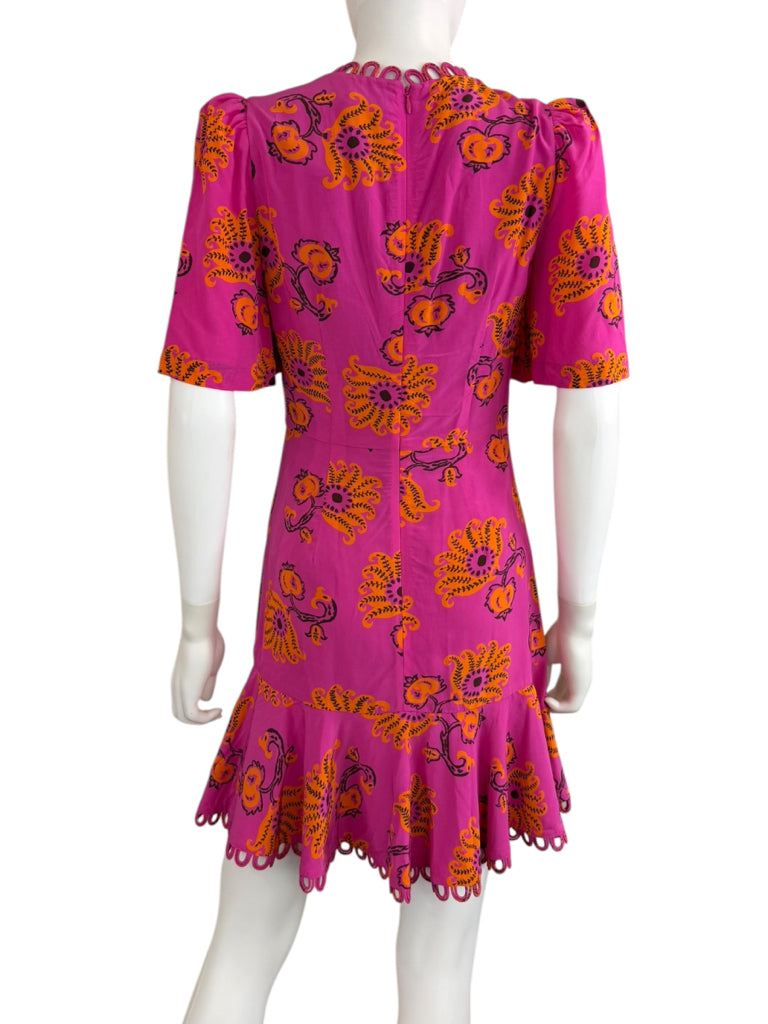 RHODE NWT Hot Pink Paisley Mini Workwear Dress Size 4