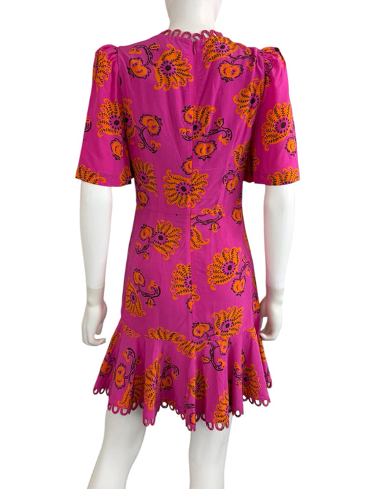 RHODE NWT Hot Pink Paisley Mini Workwear Dress Size 4