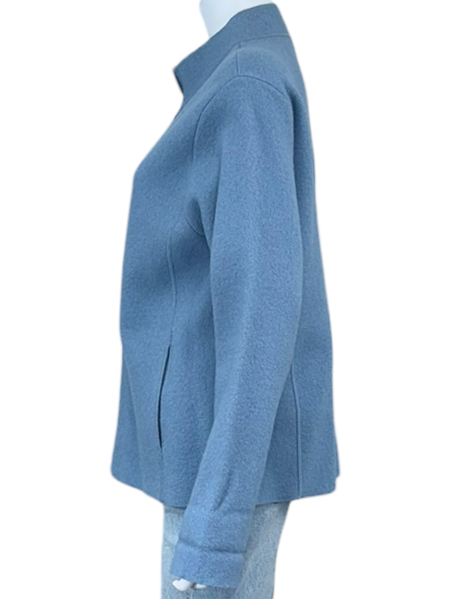 EILEEN FISHER Blue 100% Boucle Wool Jacket Size M