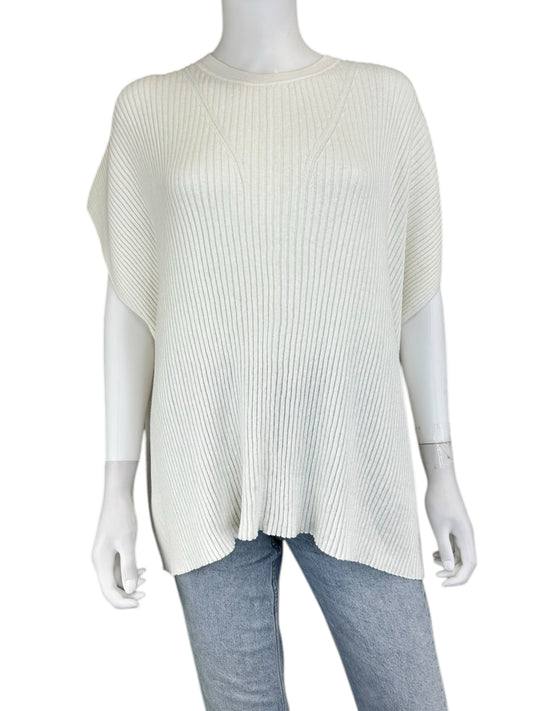 NWT ever lane White Ribbed Sweater  Size M