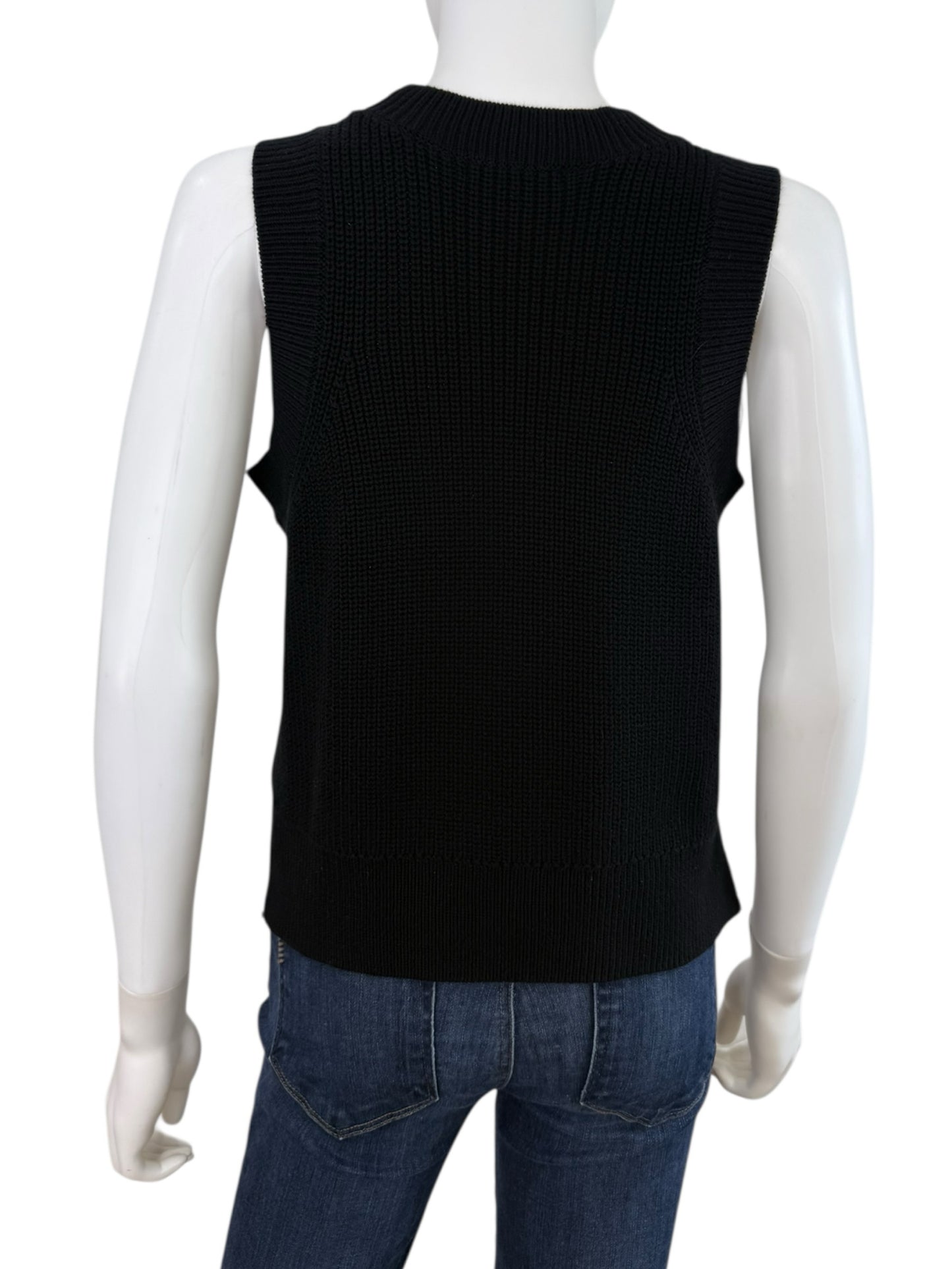 525 Black 100% Cotton Sweater Tank Size M