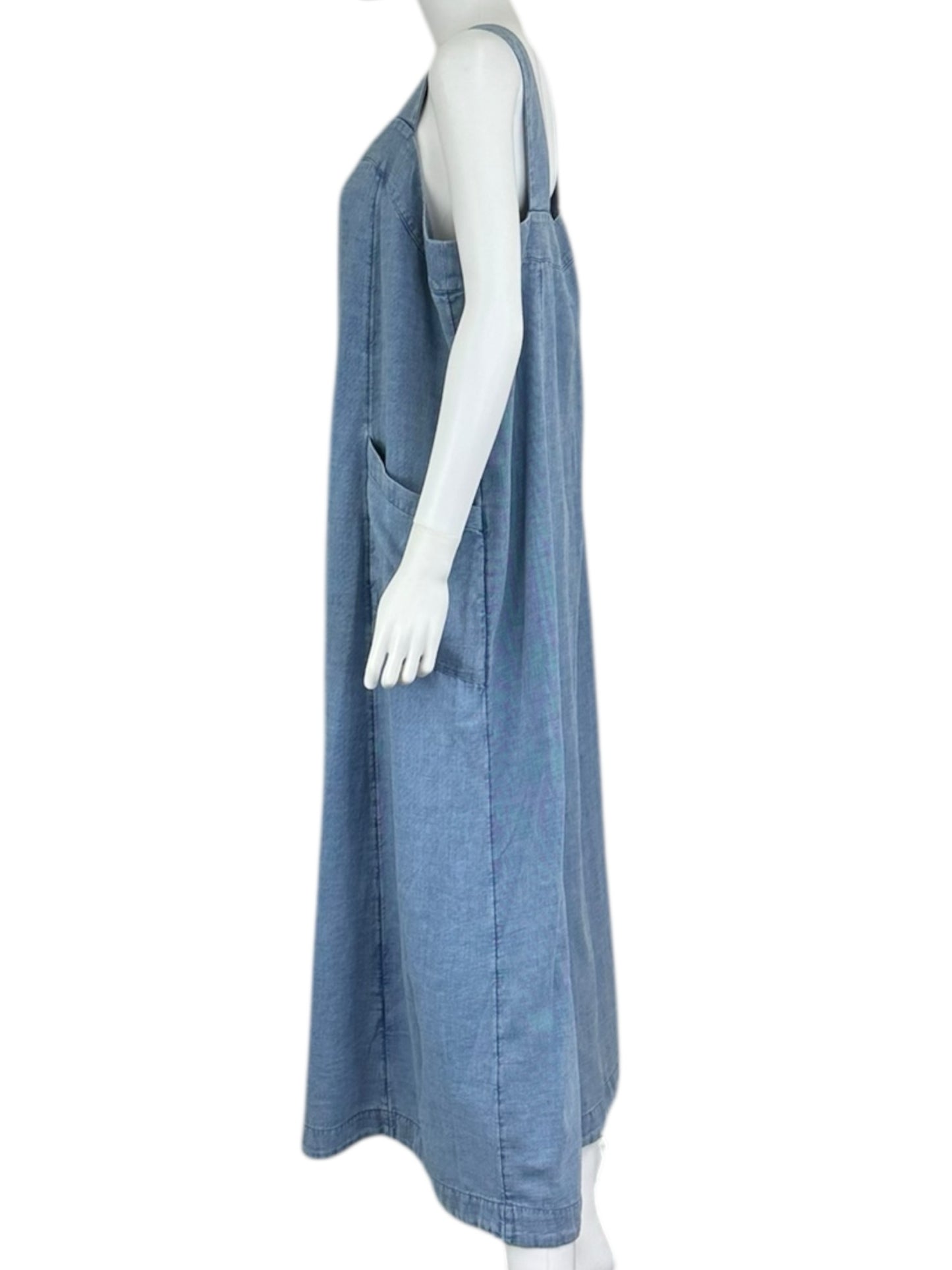 Pure Jill INDIGO Blue Overall Maxi Dress Size L