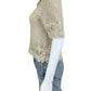 the great. Cream Crochet Knit Sweater Size O/S