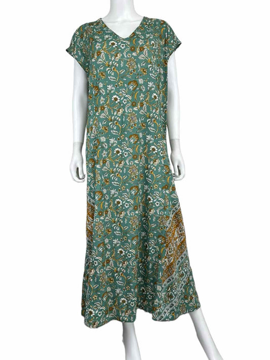 J. Jill NWT Green Floral Maxi Dress Size XL