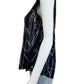 ecru Navy 100% Silk Print Blouse Size M