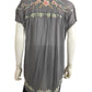 Johnny Was Gray Floral Embroidered Dreaming Blouse Size M