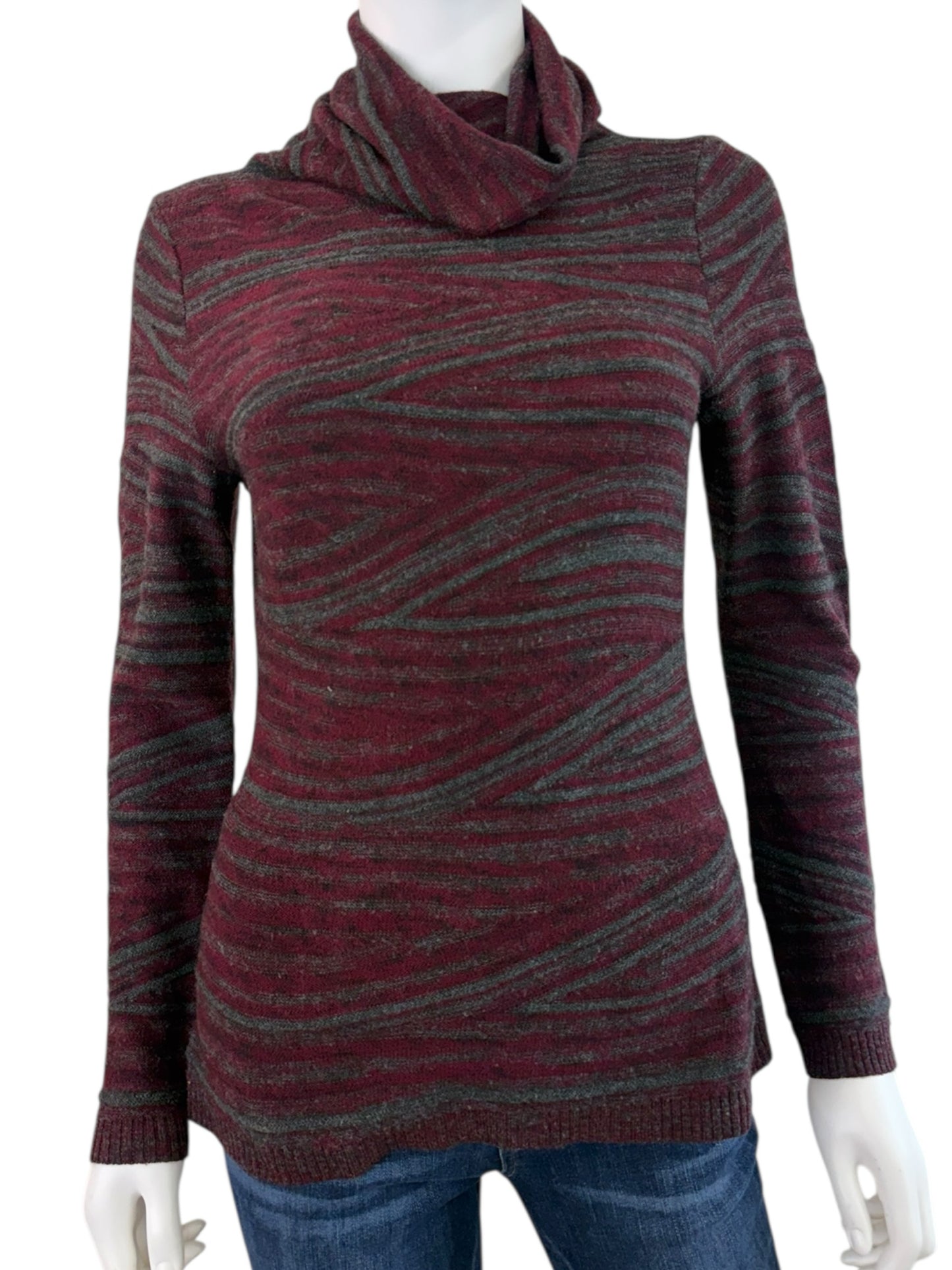 LAFAYETTE 148 NEW YORK Burgundy Wool Alpaca Blend Sweater Size M