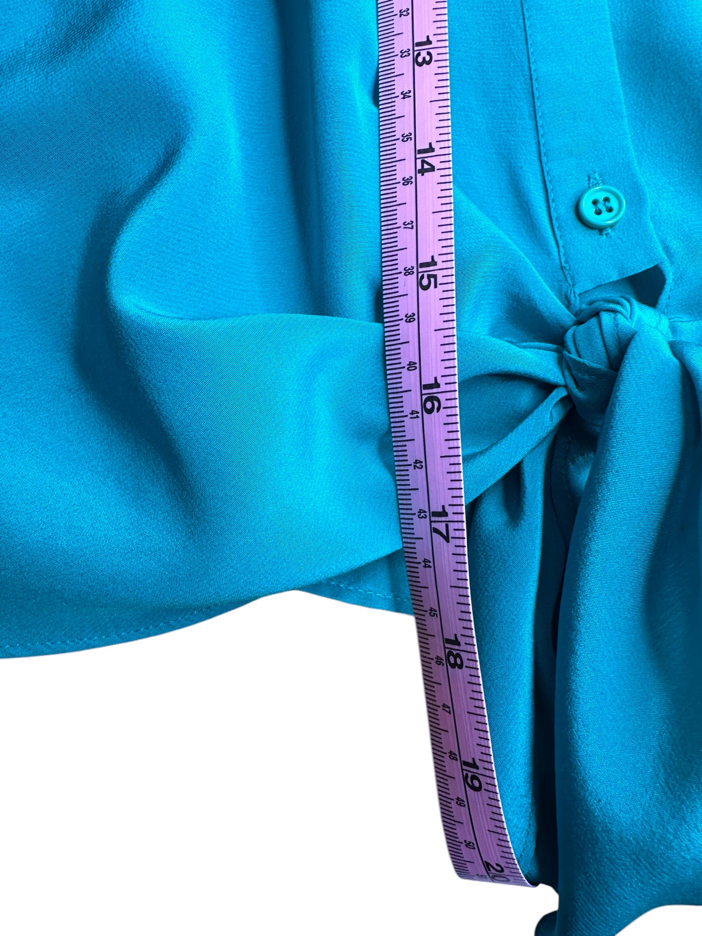 ANTONIO MELANI 100% Silk Teal Button Down Size Shirt Size L