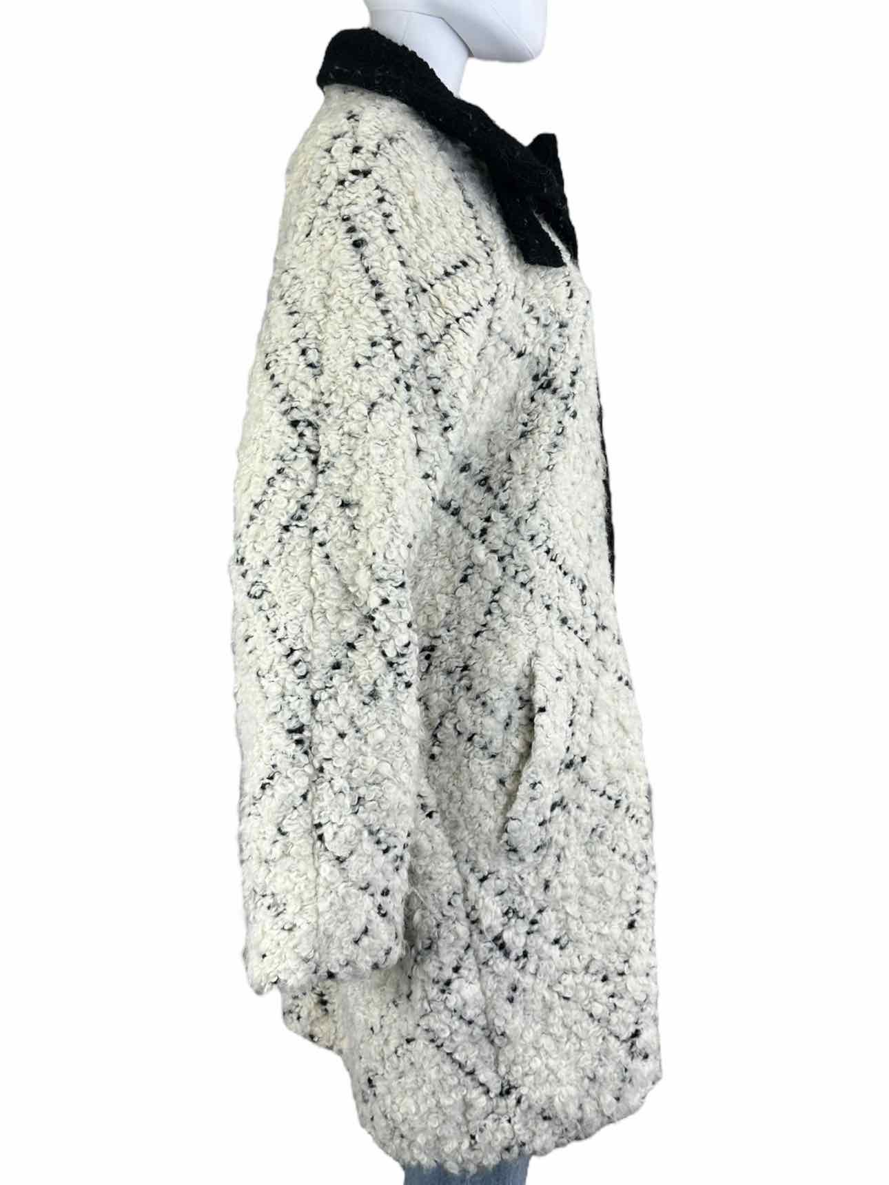 Free People White Wool Blend Coat Size L