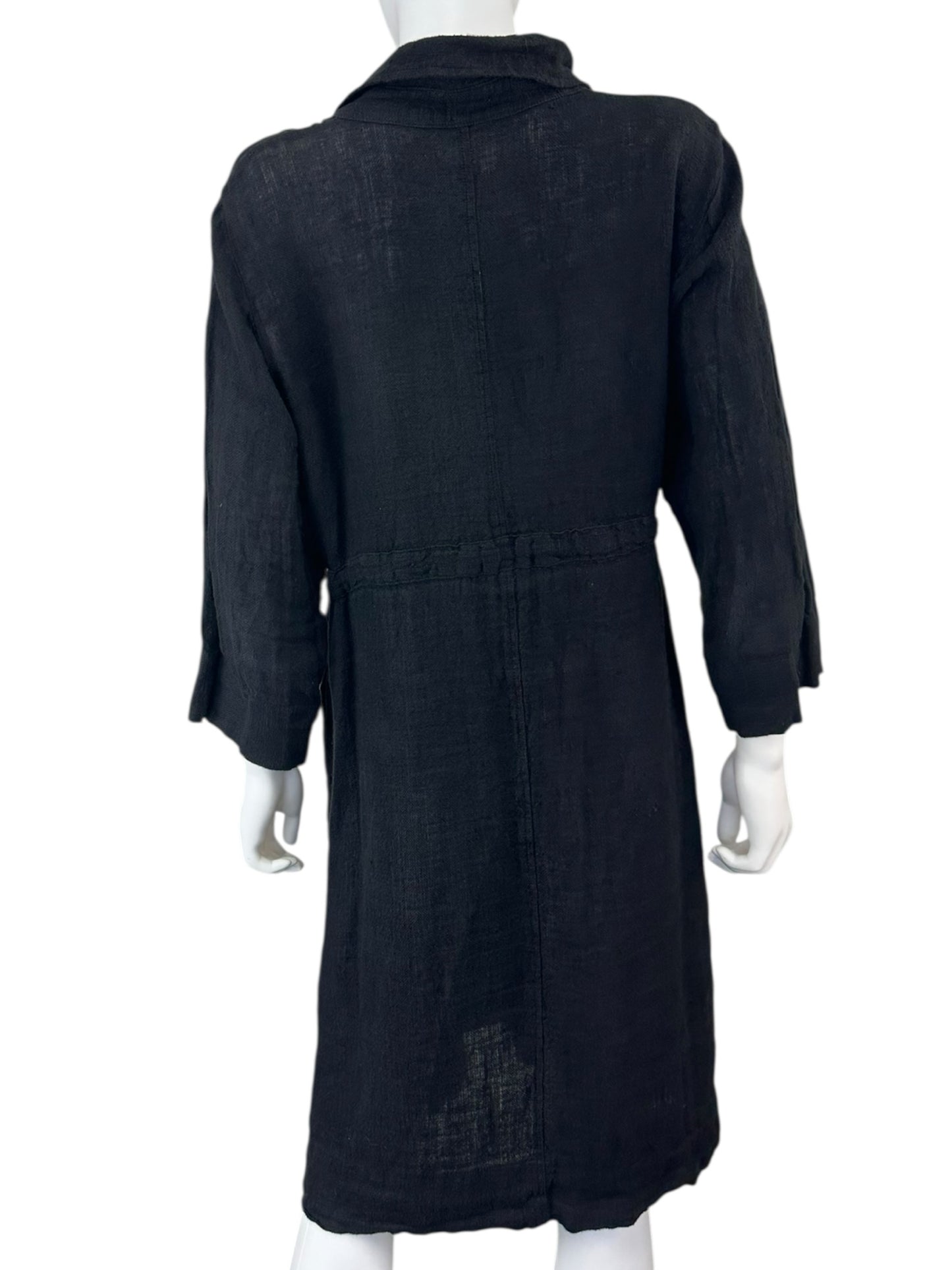 GRIZAS Black 100%  Linen Dress Size M