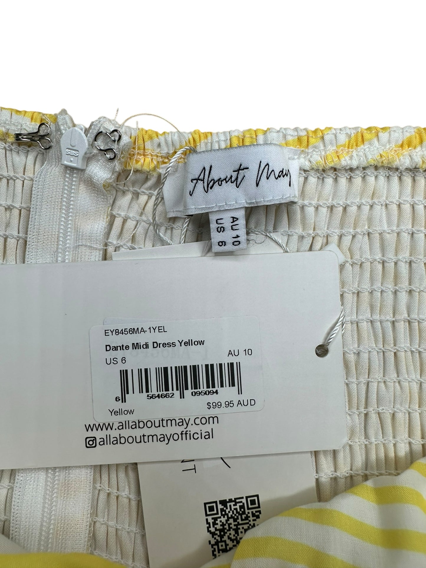 All About May NWT Yellow Puff Sleeve Maxi Dress Size 6