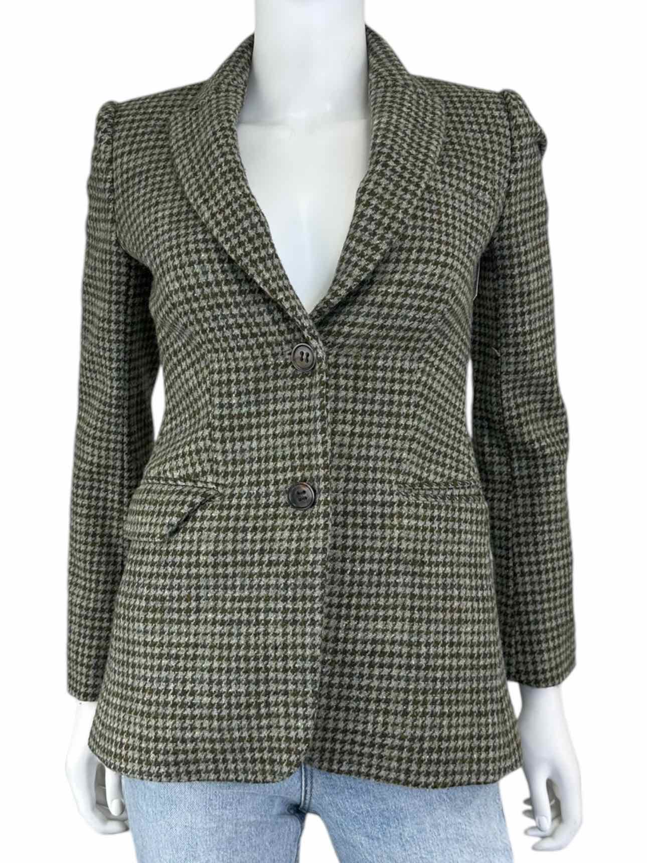 Vintage Houndstooth Gray Blazer Size XS