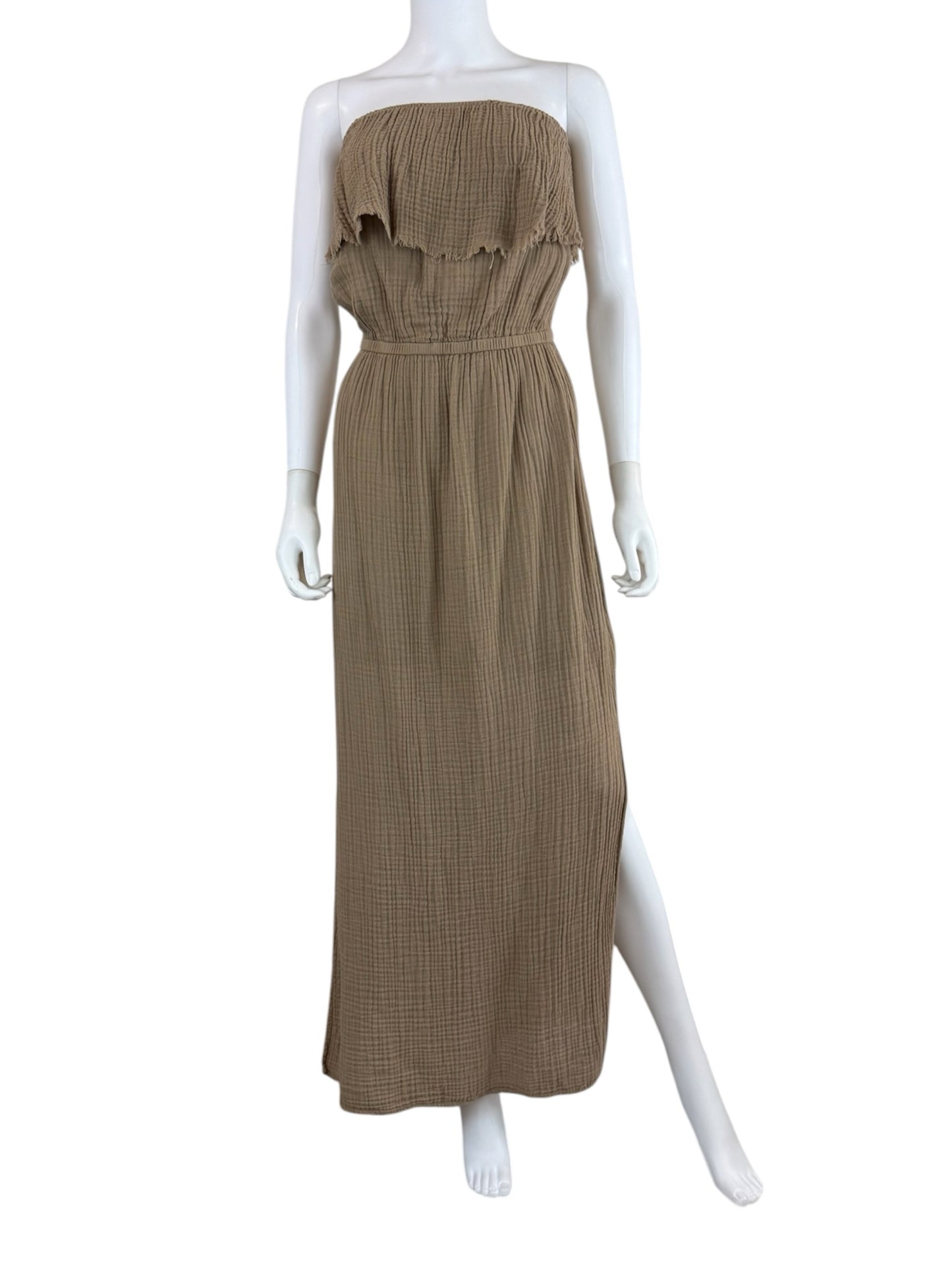 Michael Stars Brown 100% Cotton Gauze Maxi Dress Size S