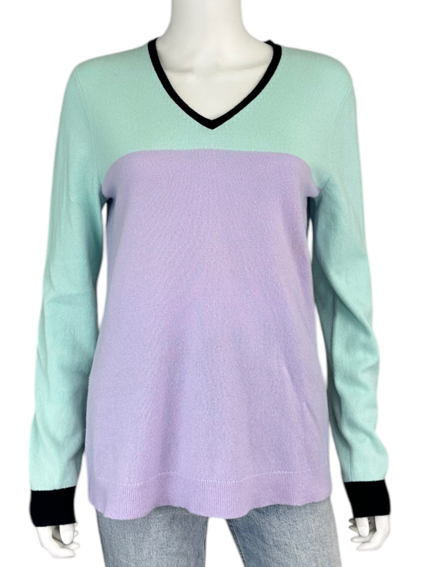 LANDS' END 100% Cashmere Pastel Sweater Size M