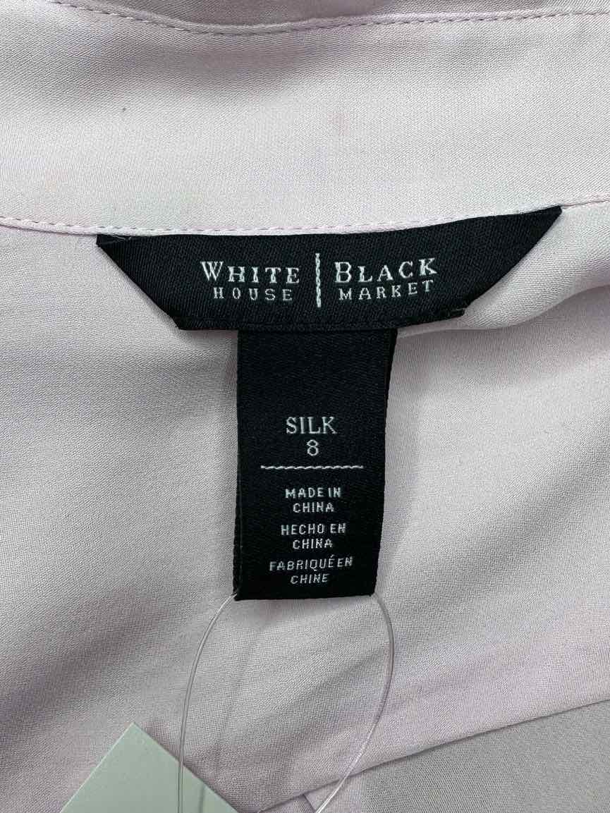 White House Black Market Pastel Pink 100% Silk Button-down Size 8
