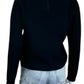 WHITE + WARREN Black Ribbed Sweater Size M